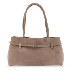 Manu Atelier Skuldertasker*Stilfulde tasker med metal spænde Beige