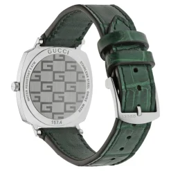 Gucci Ure*Stålur, 3 Vinduer, Alligatorrem Grøn