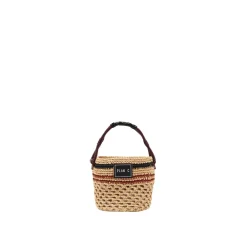 PLAN C Skuldertasker*Straw Bucket Bag Multifarvet