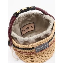 PLAN C Skuldertasker*Straw Bucket Bag Multifarvet