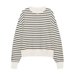 Anine Bing Sweatshirts*Stribet Crew Neck Sweatshirt Multifarvet