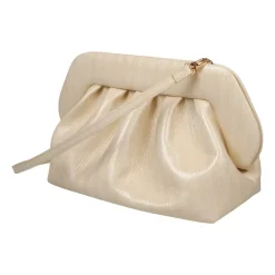 THEMOIRè Clutch*Stribet effekt Håndtaske i imiteret læder Beige