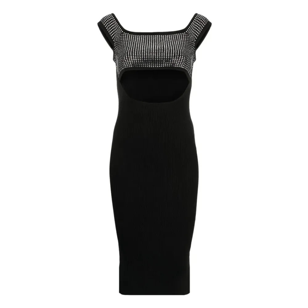 Giuseppe Di Morabito Kjoler*Strikket midi-kjole med pynt i form af nitter Sort