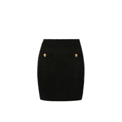 Elisabetta Franchi Nederdele*Strikket nederdel med pailletter Sort