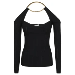 Elisabetta Franchi Bluser & Skjorter*Strikket top med juveldetalje Sort