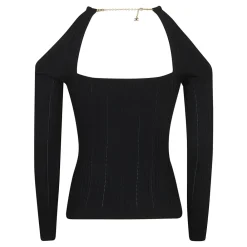 Elisabetta Franchi Bluser & Skjorter*Strikket top med juveldetalje Sort