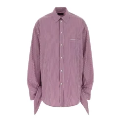 Balenciaga Bluser & Skjorter*Stripet bomuldspoplin skjorte Rød