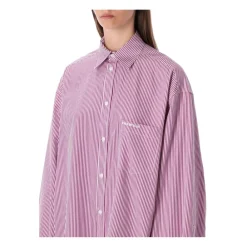 Balenciaga Bluser & Skjorter*Stripet bomuldspoplin skjorte Rød