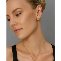 Nialaya Smykker*Stud Knot Earrings in Gold Gul