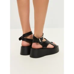 Cesare Gaspari Sandaler*Suede Cross-Strap Sandals - Black Sort