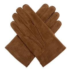 Moschino Handsker*Suede handsker med broderet logo Brun