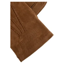 Moschino Handsker*Suede handsker med broderet logo Brun