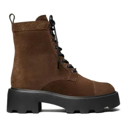 Tory Burch Støvler*Suede Logo Combat Boots Brun