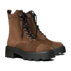 Tory Burch Støvler*Suede Logo Combat Boots Brun