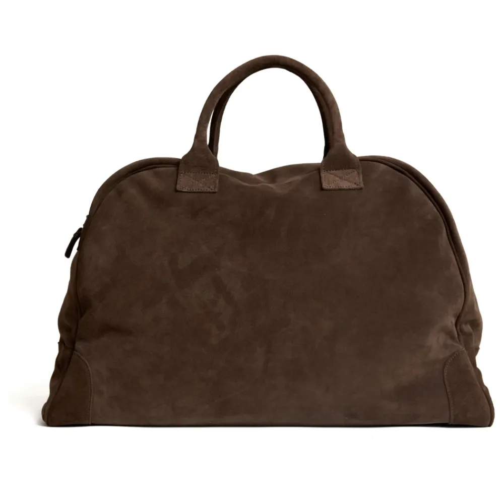 04651/ A trip in a bag Rejsetasker*Suede Weekender Bag Brun