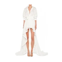 Norma Kamali Kjoler*Super Oversized BF NK Shirt Babydoll Mini Kjole Hvid