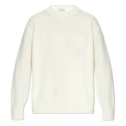 Moncler Sweatshirts*Sweater med broderet logo Beige