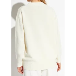 Moncler Sweatshirts*Sweater med broderet logo Beige