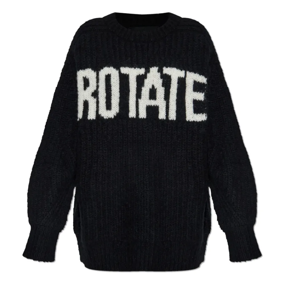 ROTATE Birger Christensen Striktrøjer & Sweatere*Sweater med logo Sort
