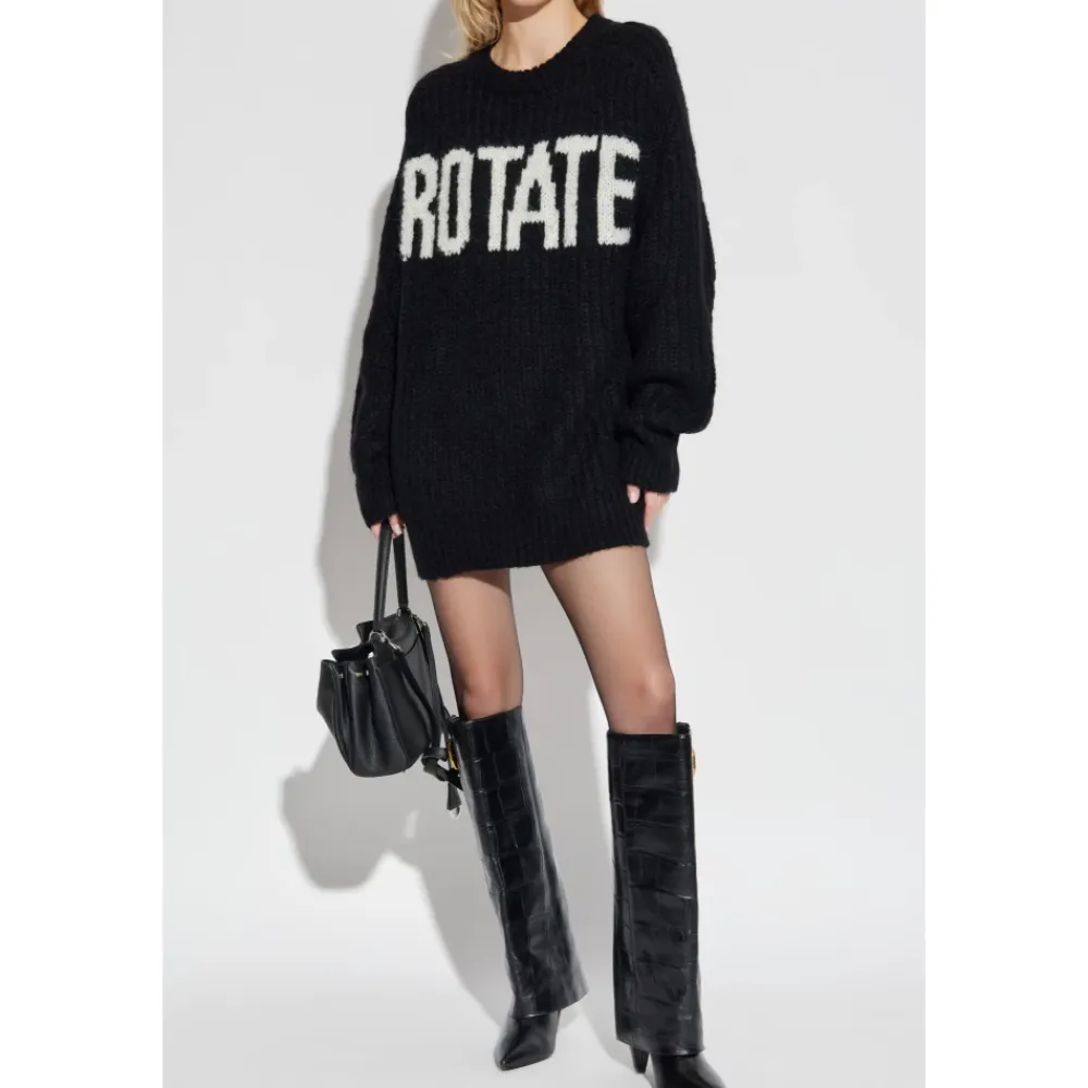 ROTATE Birger Christensen Striktrøjer & Sweatere*Sweater med logo Sort