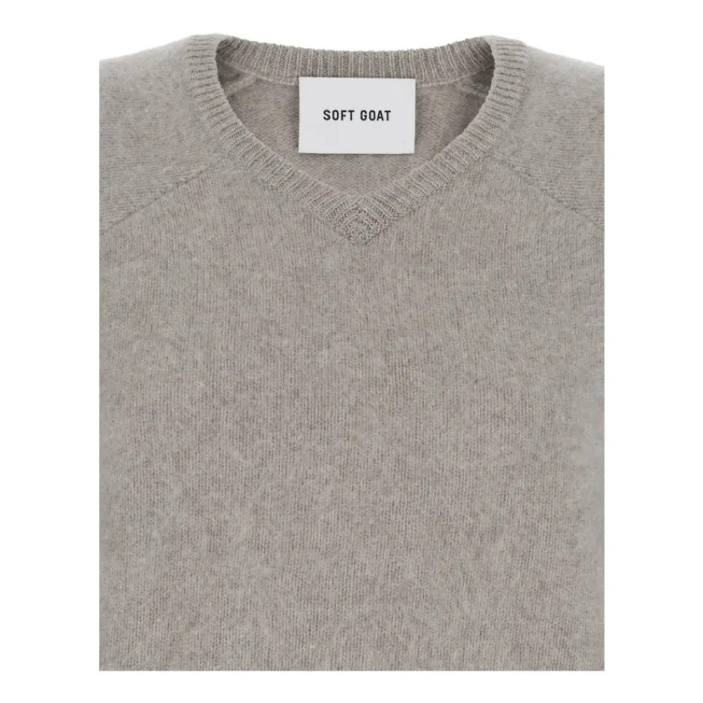 Soft Goat Striktrøjer & Sweatere*Sweater med rund hals og børstet effekt i cashmere Grå