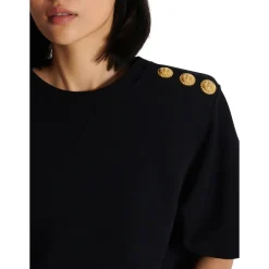Balmain T-Shirts*Sweatshirt med knapper Sort