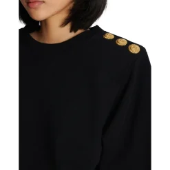 Balmain T-Shirts*Sweatshirt med knapper Sort