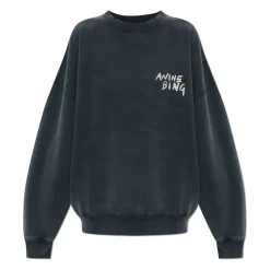 Anine Bing Sweatshirts*Sweatshirt med logo Grå