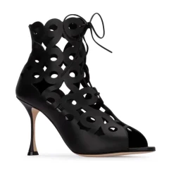 Manolo Blahnik Pumps|Stiletter*Taralo Cut-Out Stiletto Hælsandaler Sort