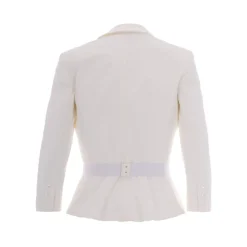 Elisabetta Franchi Jakker*Teknisk Bi-Elastisk Stofjakke Hvid