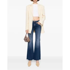 Mother Jeans*The Hustler High Waisted Flare Jeans Blå