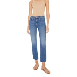 Mother Jeans*The Mid Rise Rider Ankle Fray Jeans Blå