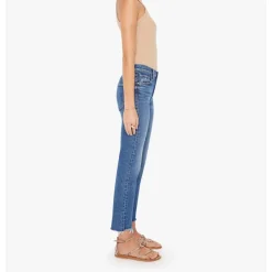 Mother Jeans*The Mid Rise Rider Ankle Fray Jeans Blå