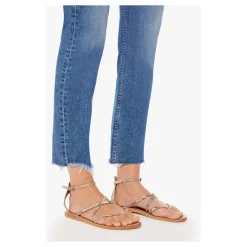 Mother Jeans*The Mid Rise Rider Ankle Fray Jeans Blå