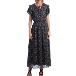 Zadig & Voltaire Kjoler*Tie-Neck Ruffle Maxi Dress Multifarvet