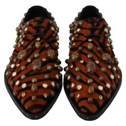 Dolce & Gabbana Snøresko*Tigermønster Krystal Flade sko Multifarvet