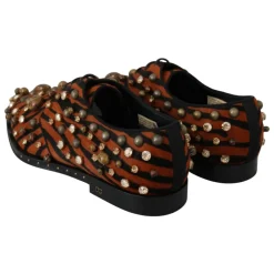 Dolce & Gabbana Snøresko*Tigermønster Krystal Flade sko Multifarvet