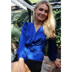 Liberté Bluser & Skjorter*Tiki LS Twist Blouse Blå