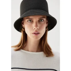 Busnel Huer & Kasketter*Tina papirstroh spandehat Sort