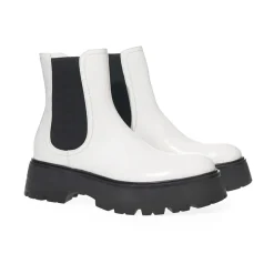 Alexander McQueen Chelsea Boots*To-farvet Chelsea støvler børstet læder Hvid