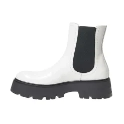 Alexander McQueen Chelsea Boots*To-farvet Chelsea støvler børstet læder Hvid