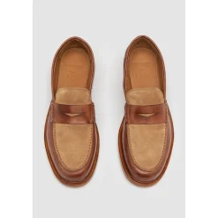 Elia Maurizi Loafers*To-farvet Penny Loafer i Tan & Tobak Brun