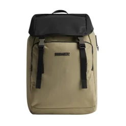 Dsquared2 Rygsække*Tofarvet Rygsæk med Justerbar Snøre og Lynlåslommer Beige