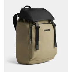 Dsquared2 Rygsække*Tofarvet Rygsæk med Justerbar Snøre og Lynlåslommer Beige