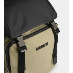 Dsquared2 Rygsække*Tofarvet Rygsæk med Justerbar Snøre og Lynlåslommer Beige