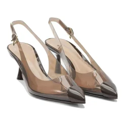 Gianvito Rossi Pumps|Stiletter*Transparent Slingback Kitten Heel Pumps Brun