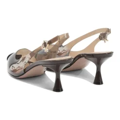 Gianvito Rossi Pumps|Stiletter*Transparent Slingback Kitten Heel Pumps Brun
