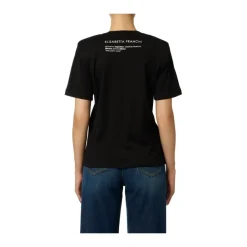 Elisabetta Franchi T-Shirts*T-shirt i kraftig bomuldsjersey med brystlomme Sort