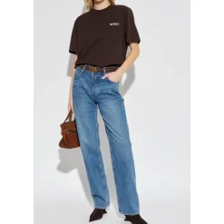 ROTATE Birger Christensen T-Shirts*T-shirt med broderet logo Brun