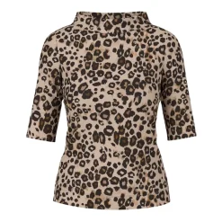 Marc Cain T-Shirts*T-shirt med dyreprint og feminin silhuet Beige